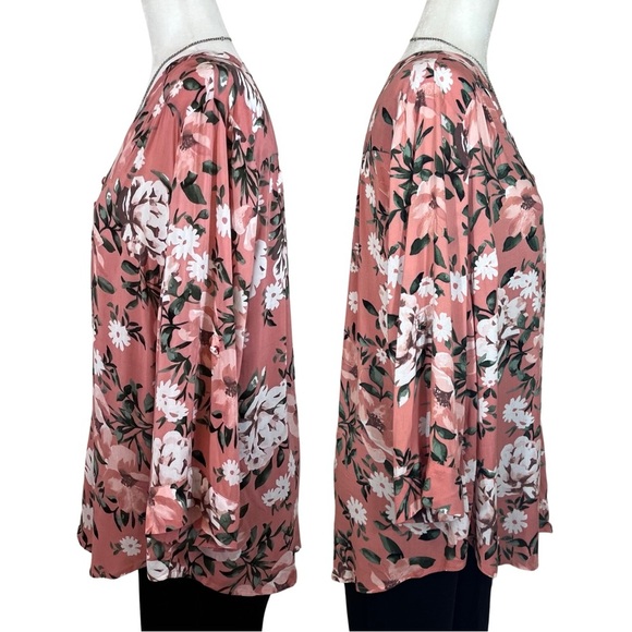 Torrid NEW Harper Challis Button Front 3 Quarter Sleeve Blouse Floral 00 M L 10 - Picture 5 of 13